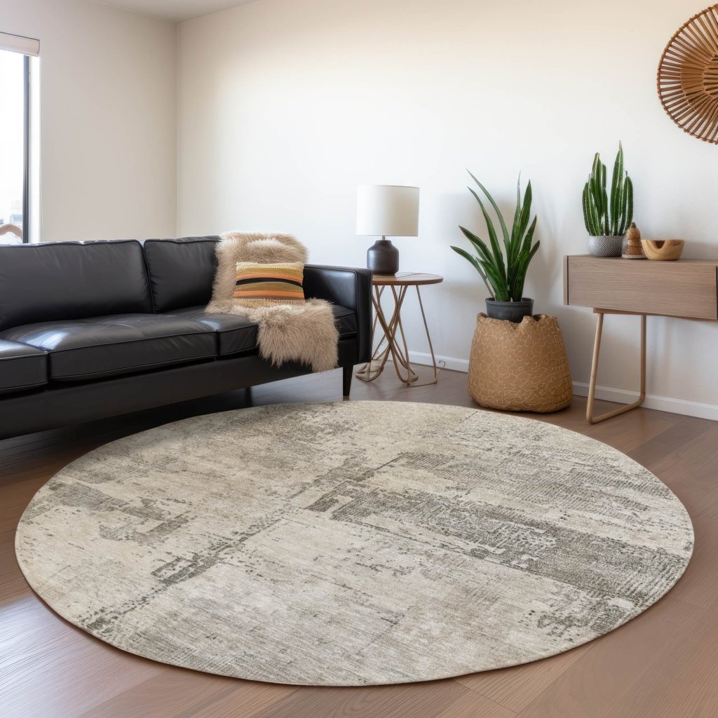 LOOMLAN Rugs Pliora Ivory Washable Indoor-Outdoor Rug