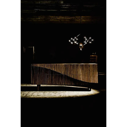 Pluto Black Iron Glass Chandelier