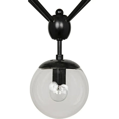 Pluto Black Iron Glass Chandelier