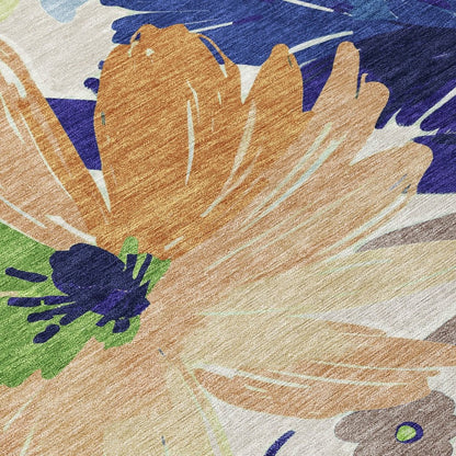 LOOMLAN Rugs Plyven Blue Washable Indoor-Outdoor Rug