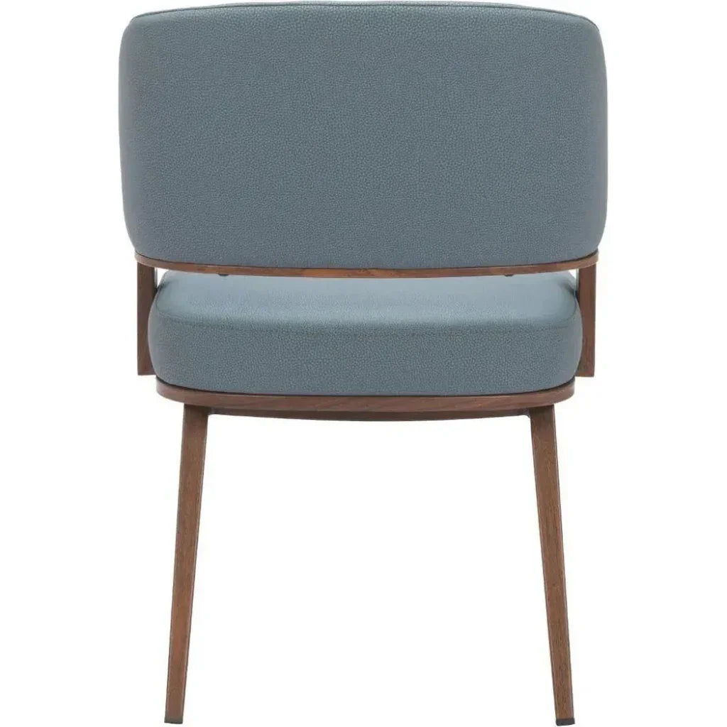 Zuo Modern Poise Wood & Steel Blue Dining Arm Chair 2PC