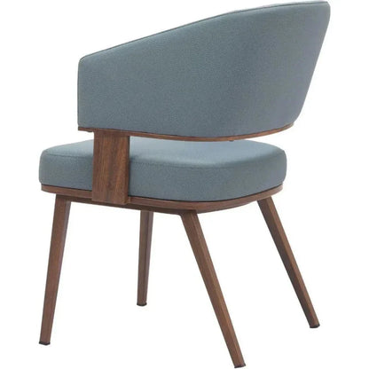 Zuo Modern Poise Wood & Steel Blue Dining Arm Chair 2PC