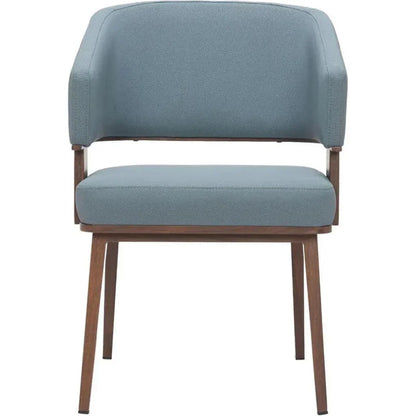 Zuo Modern Poise Wood & Steel Blue Dining Arm Chair 2PC