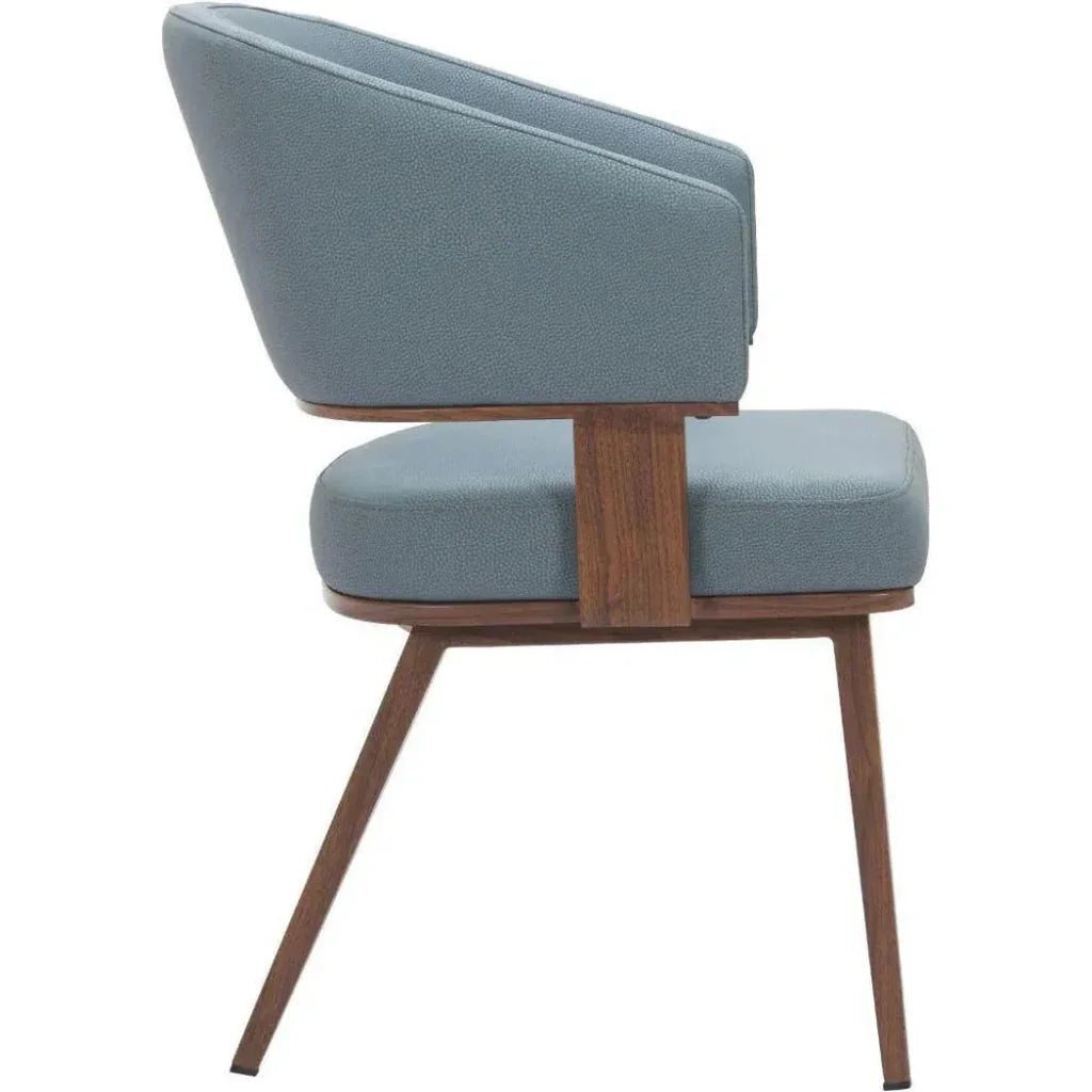 Zuo Modern Poise Wood & Steel Blue Dining Arm Chair 2PC