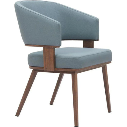 Zuo Modern Poise Wood & Steel Blue Dining Arm Chair 2PC