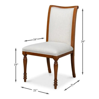 Sarreid Polk Wood Brown Armless Side Chair 2PC