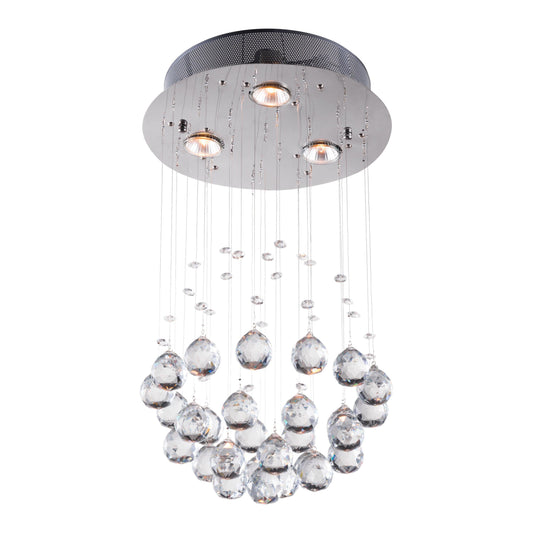 Pollow Ceiling Lamp Chrome - Sideboards and Things Brand_Zuo Modern, Color_Silver, Depth_10-20, Finish_Polished, Height_10-20, Materials_Crystal, Materials_Metal, Metal Type_Steel, Product Type_Pendant, Width_10-20