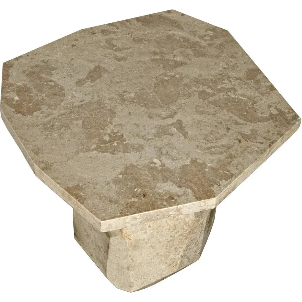 Noir Polyhedron Geometric Marble Side Table