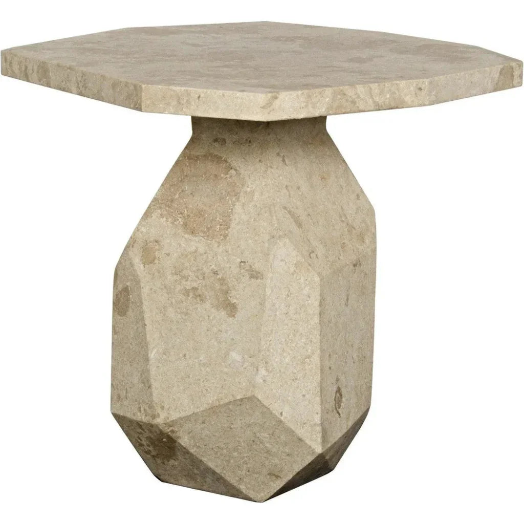 Noir Polyhedron Geometric Marble Side Table