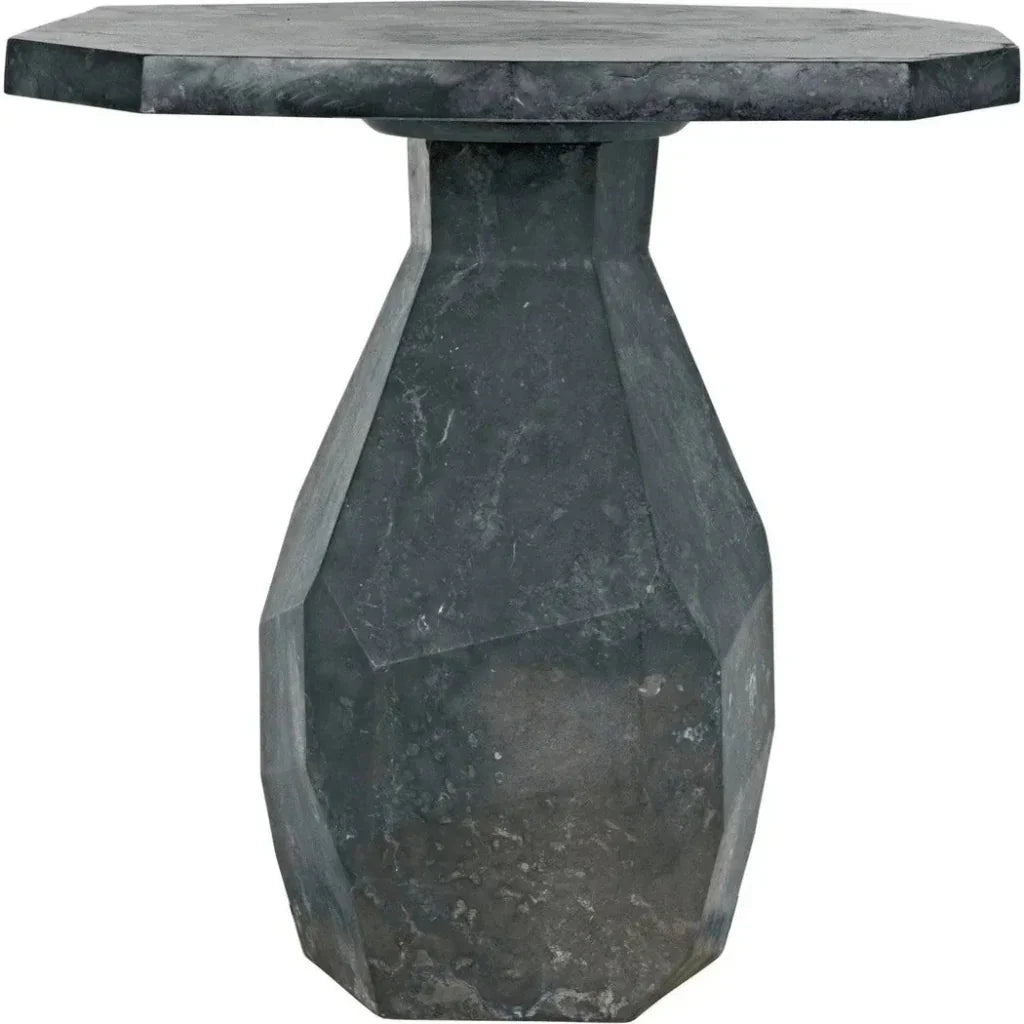Noir Polyhedron Geometric Marble Side Table