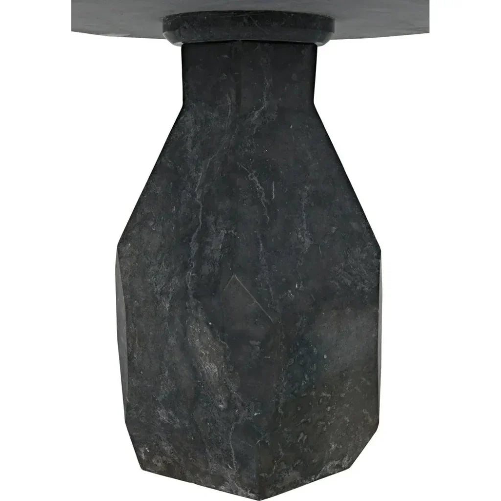 Noir Polyhedron Geometric Marble Side Table