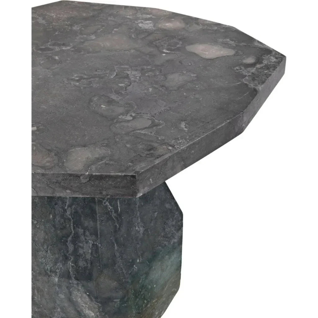 Noir Polyhedron Geometric Marble Side Table