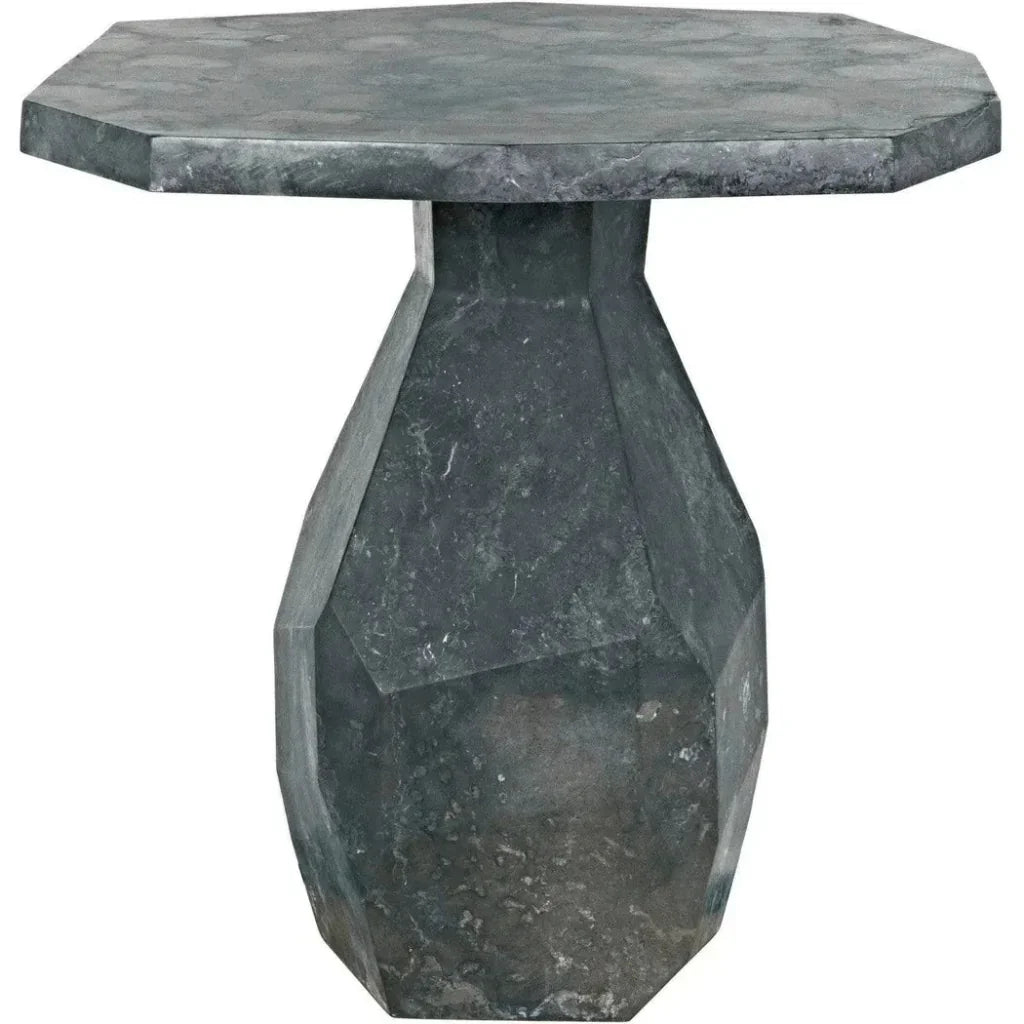 Noir Polyhedron Geometric Marble Side Table