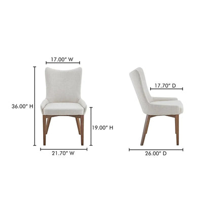 Potter Heather Beige Padded Dining Chair - LOOMLAN - Moe's Home - Dining Chairs