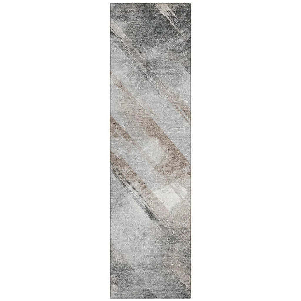 LOOMLAN Rugs Prestavia Brown Washable Indoor-Outdoor Rug