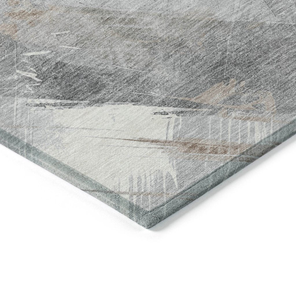 LOOMLAN Rugs Prestavia Brown Washable Indoor-Outdoor Rug