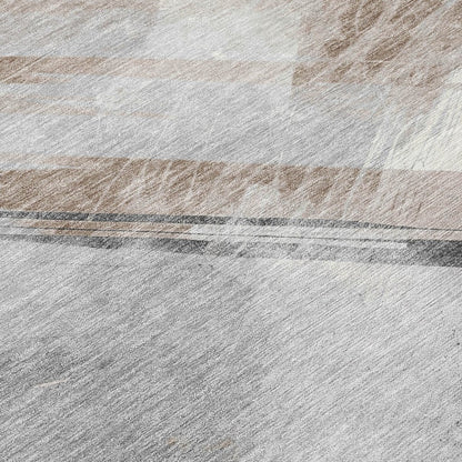LOOMLAN Rugs Prestavia Brown Washable Indoor-Outdoor Rug