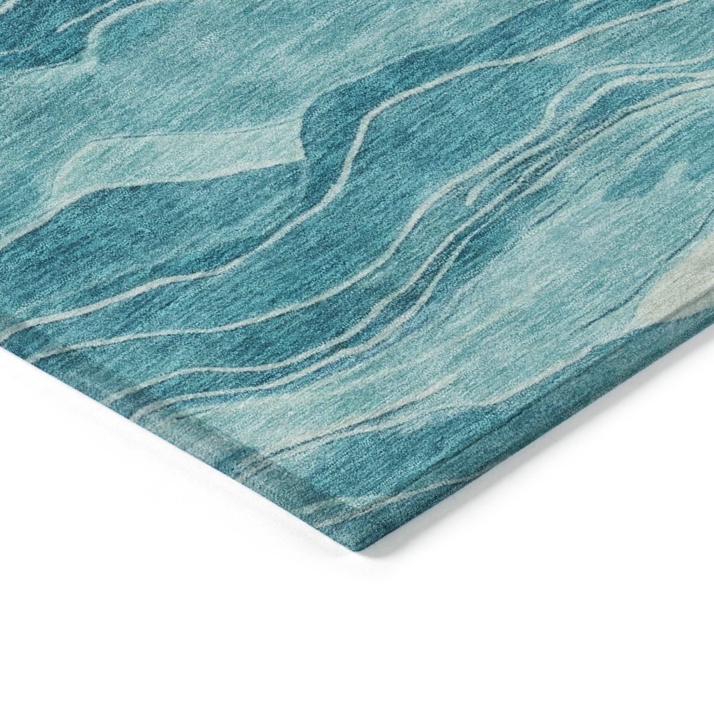 LOOMLAN Rugs Prestina Teal Washable Indoor-Outdoor Rug