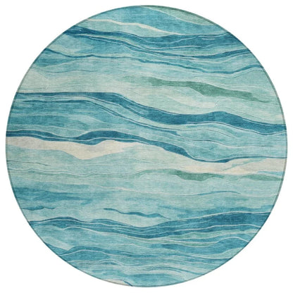 LOOMLAN Rugs Prestina Teal Washable Indoor-Outdoor Rug