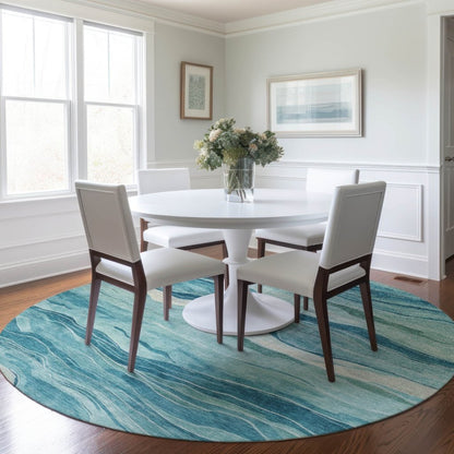 LOOMLAN Rugs Prestina Teal Washable Indoor-Outdoor Rug