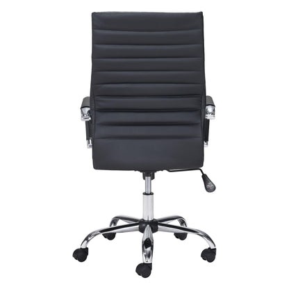 Primero Office Chair Black - Sideboards and Things Brand_Zuo Modern, Color_Black, Color_Silver, Depth_20-30, Features_Adjustable Height, Finish_Polished, Height_30-40, Materials_Metal, Materials_Upholstery, Metal Type_Steel, Upholstery Type_Leather, Upholstery Type_Vegan Leather, Width_20-30