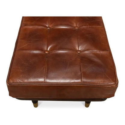 Prince Albert Bench Natural Leather - LOOMLAN - Sarreid - Bedroom Benches