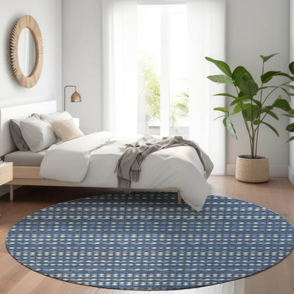 LOOMLAN Rugs Prismine Blue Washable Indoor-Outdoor Rug