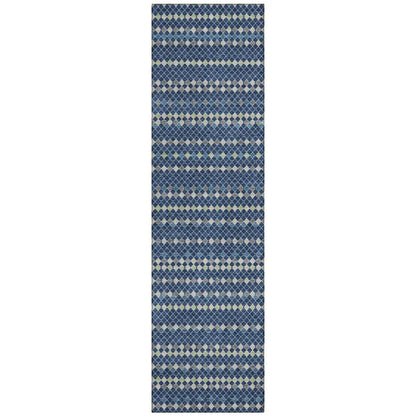 LOOMLAN Rugs Prismine Blue Washable Indoor-Outdoor Rug