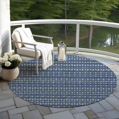LOOMLAN Rugs Prismine Blue Washable Indoor-Outdoor Rug