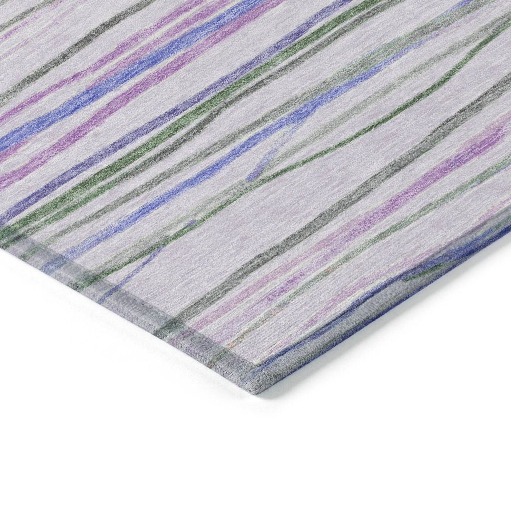 LOOMLAN Rugs Prizme Purple Washable Indoor-Outdoor Rug