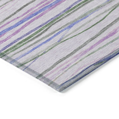LOOMLAN Rugs Prizme Purple Washable Indoor-Outdoor Rug
