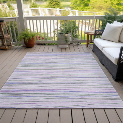 LOOMLAN Rugs Prizme Purple Washable Indoor-Outdoor Rug