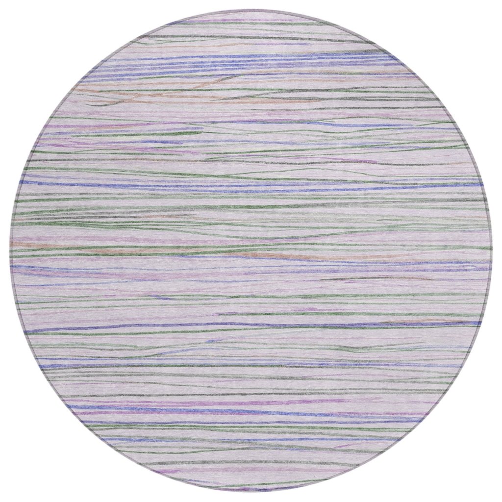 LOOMLAN Rugs Prizme Purple Washable Indoor-Outdoor Rug