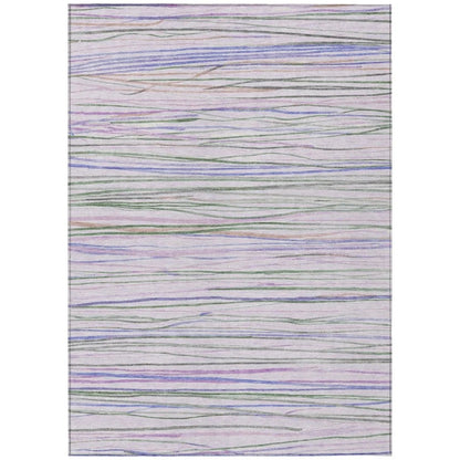 LOOMLAN Rugs Prizme Purple Washable Indoor-Outdoor Rug