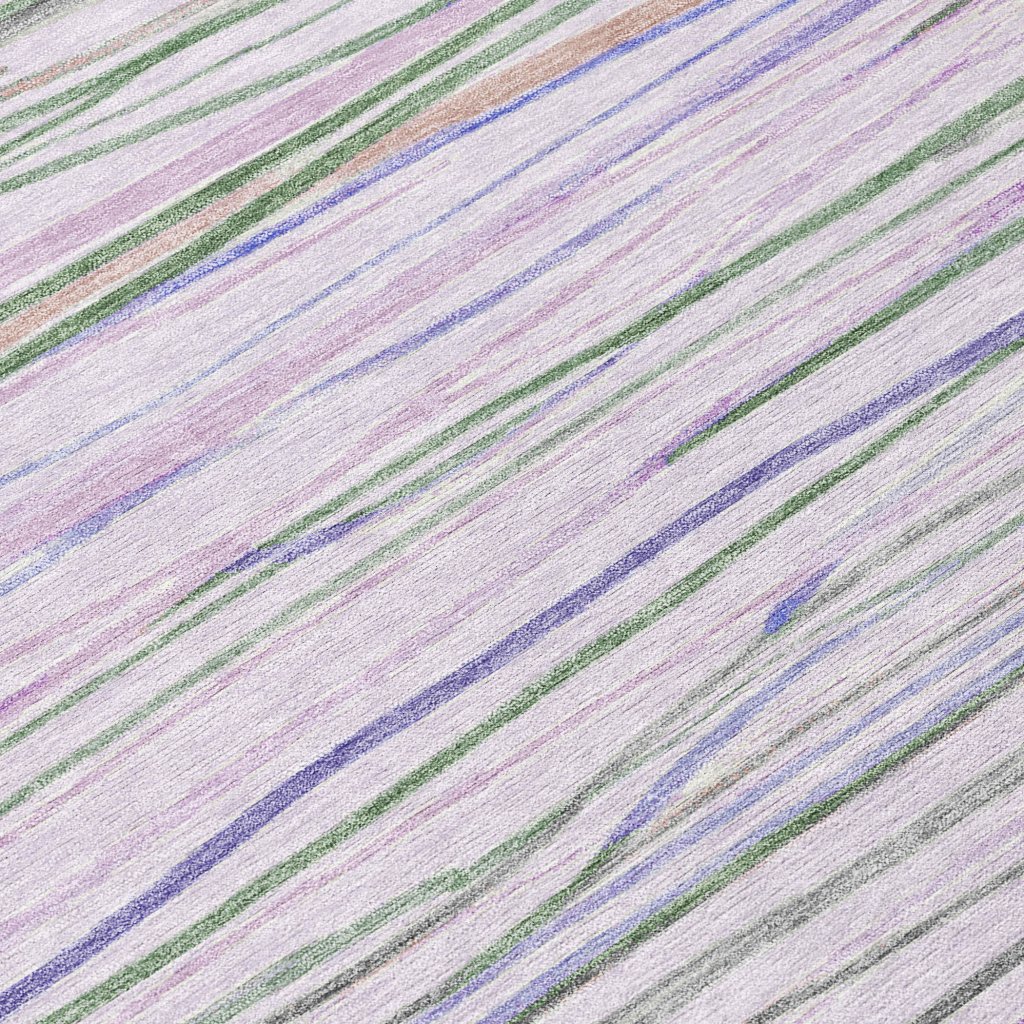 LOOMLAN Rugs Prizme Purple Washable Indoor-Outdoor Rug