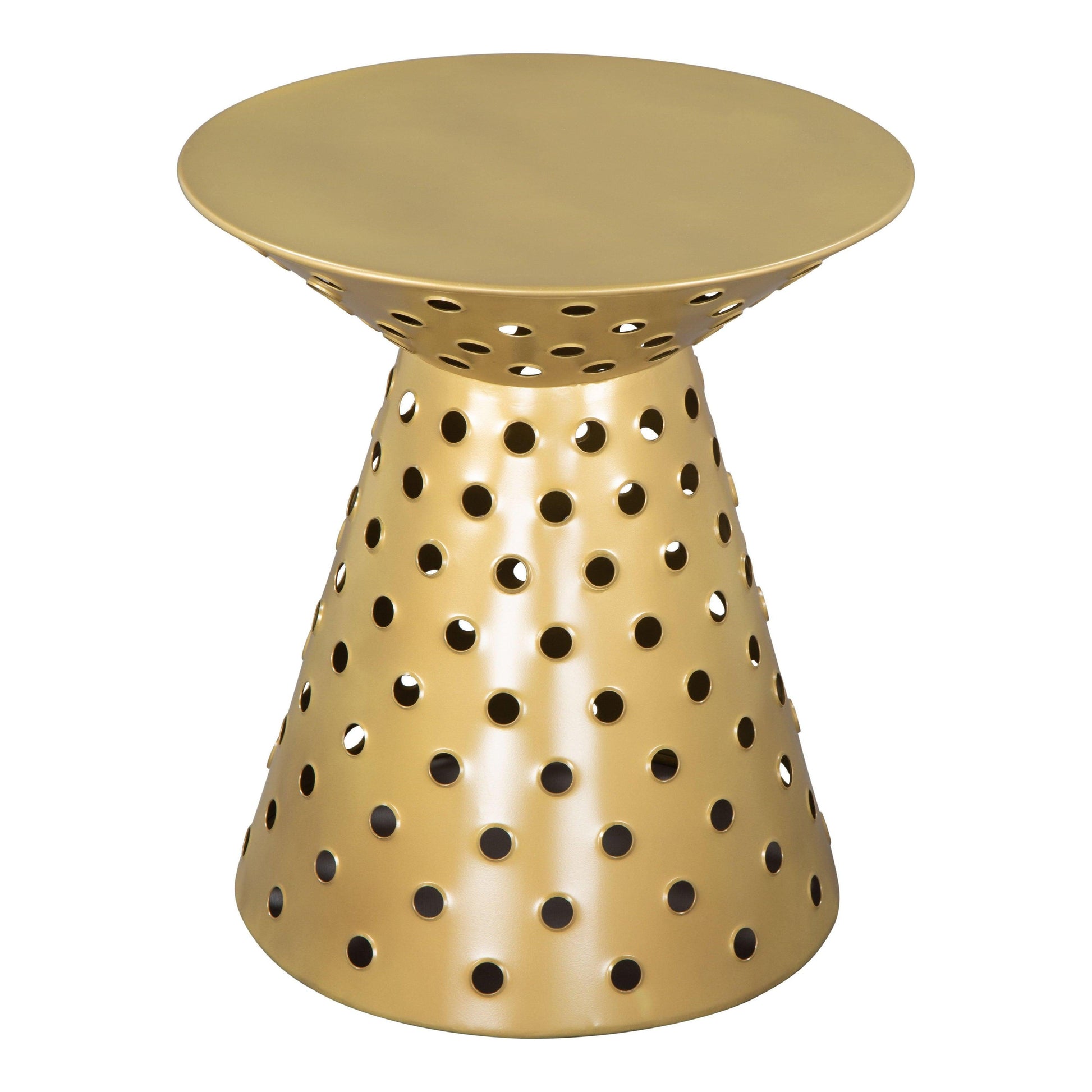 Proton Side Table Gold - Sideboards and Things Accents_Gold, Brand_Zuo Modern, Color_Gold, Depth_10-20, Finish_Powder Coated, Height_20-30, Materials_Metal, Metal Type_Iron, Product Type_Side Table, Width_10-20