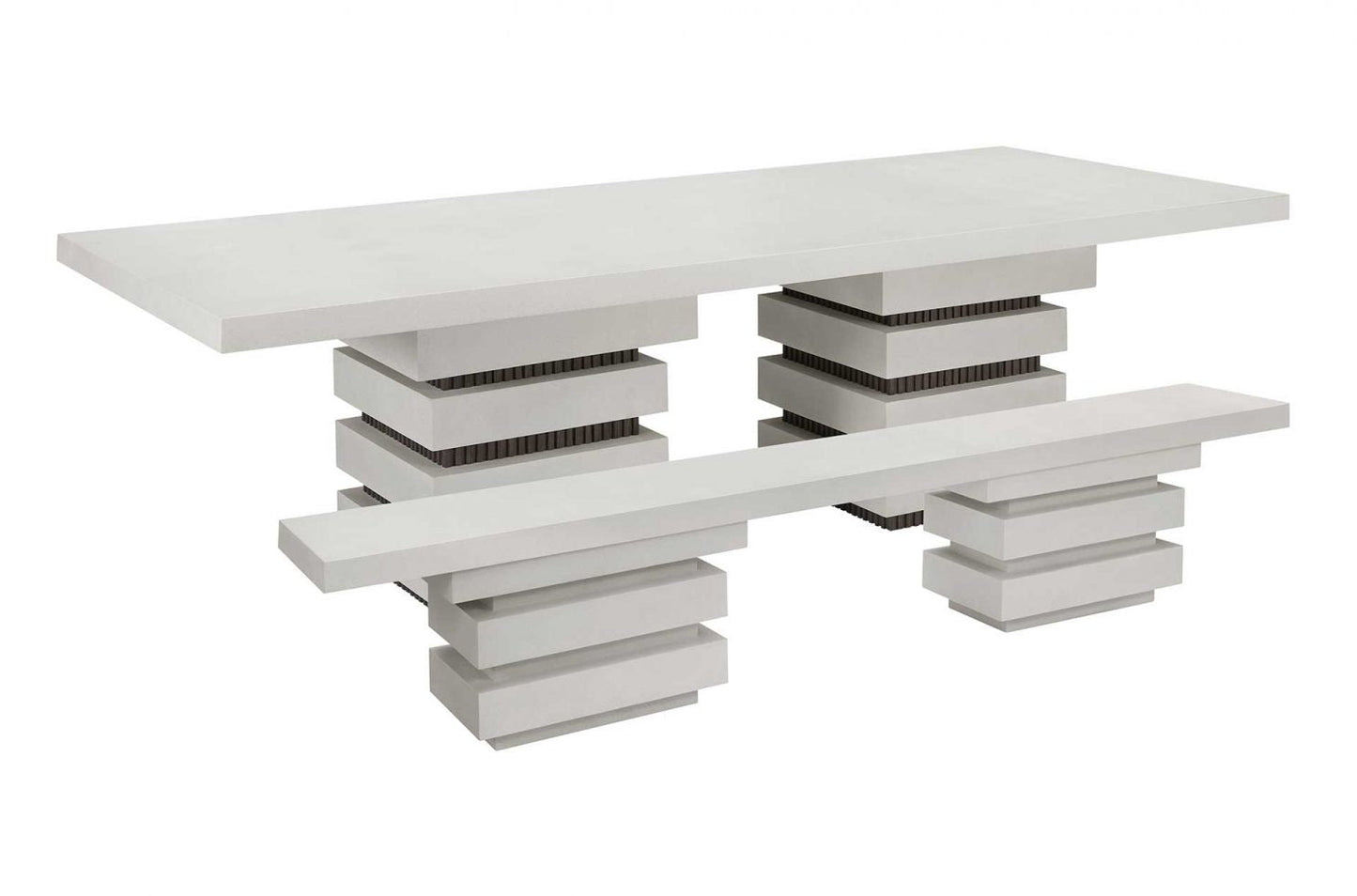 Meditation Rectangle  White Outdoor Dining Table