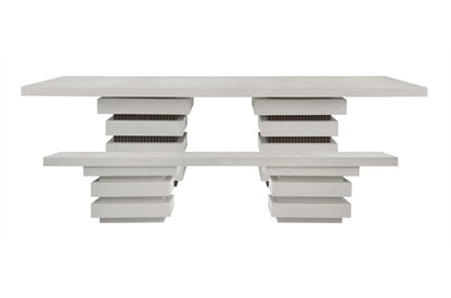 Meditation Rectangle  White Outdoor Dining Table
