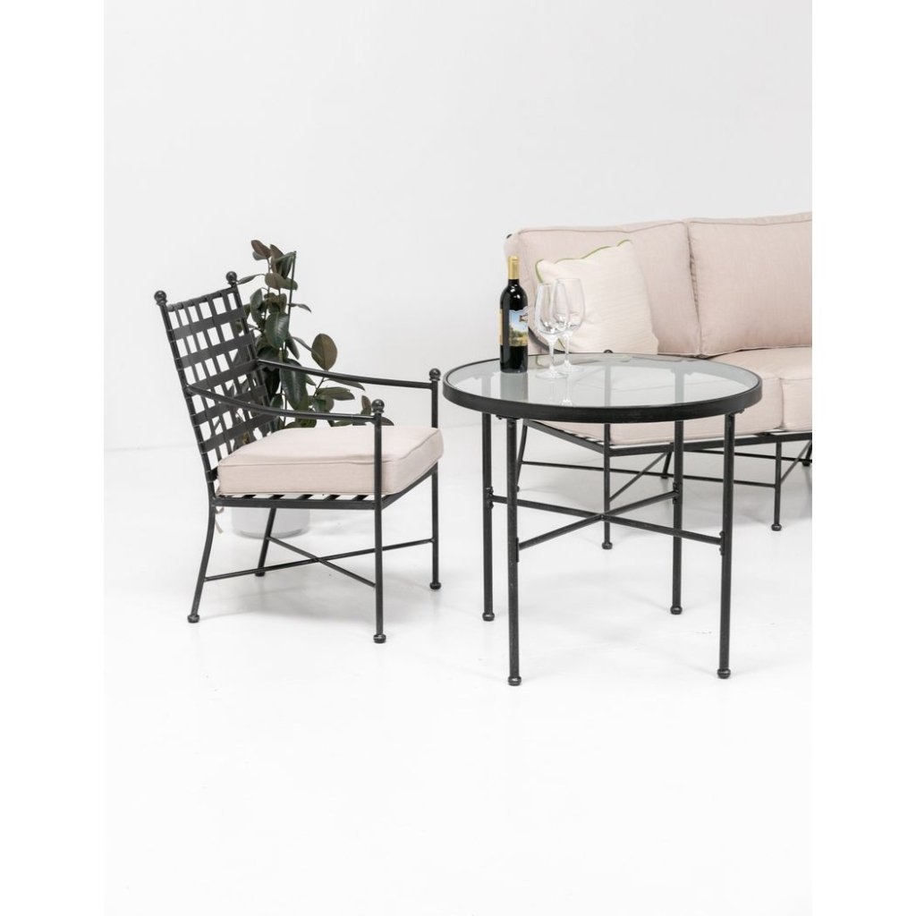 Provence Iron Round Outdoor Bistro Table - LOOMLAN - Sunset West - Outdoor Dining Tables