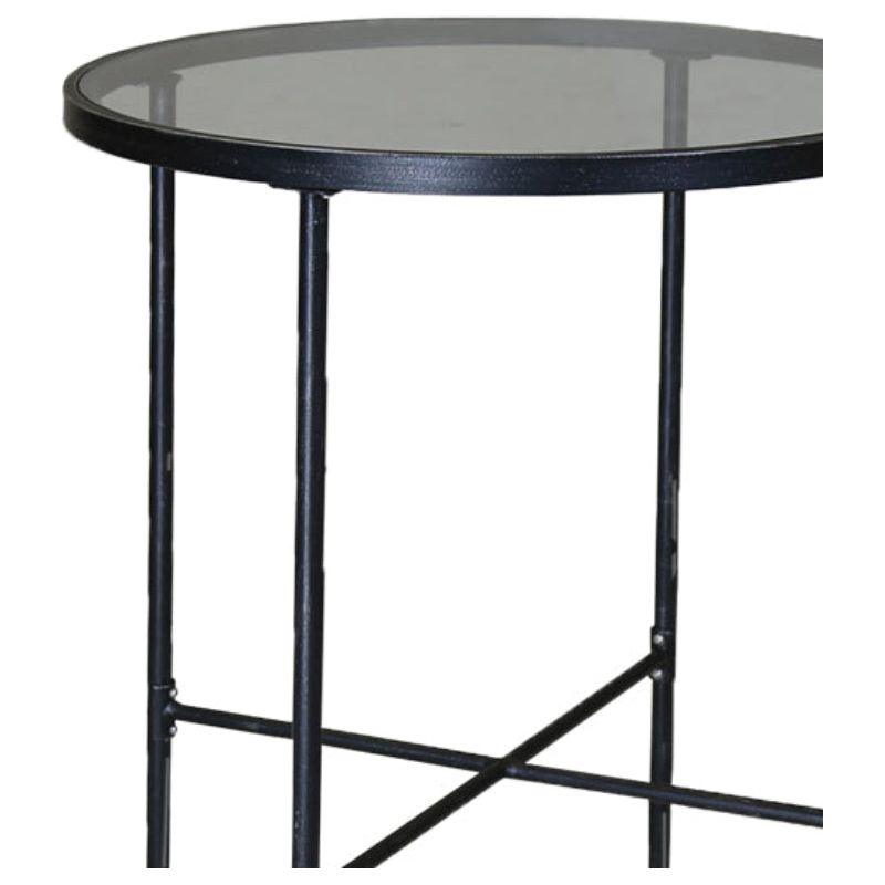 Provence Iron Round Outdoor Pub Table - LOOMLAN - Sunset West - Outdoor Counter Tables