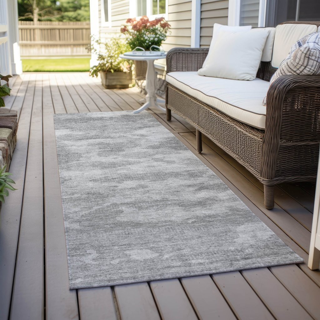 LOOMLAN Rugs Pyrelle Gray Washable Indoor-Outdoor Rug