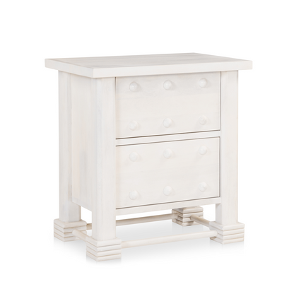 Clement Whitewashed Mango Wood Design Nightstand