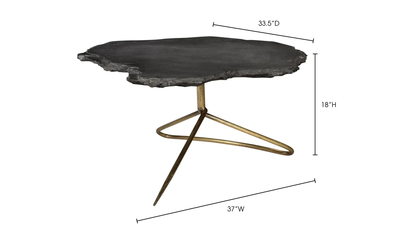 37 Inch Coffee Table Black Industrial