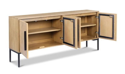 Fishbone Reclaimed Wood Four Doors Sideboard