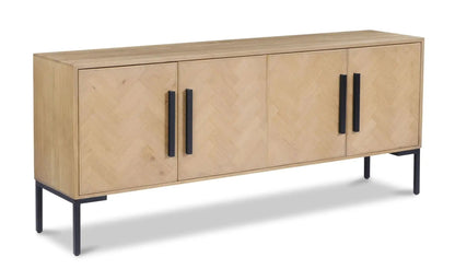 Fishbone Reclaimed Wood Four Doors Sideboard