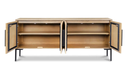 Fishbone Reclaimed Wood Four Doors Sideboard