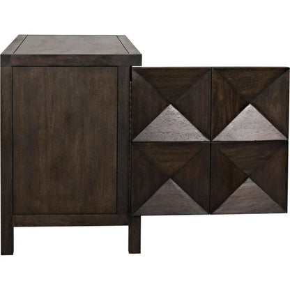 Noir Quadrant Two Doors Walnut Sideboard