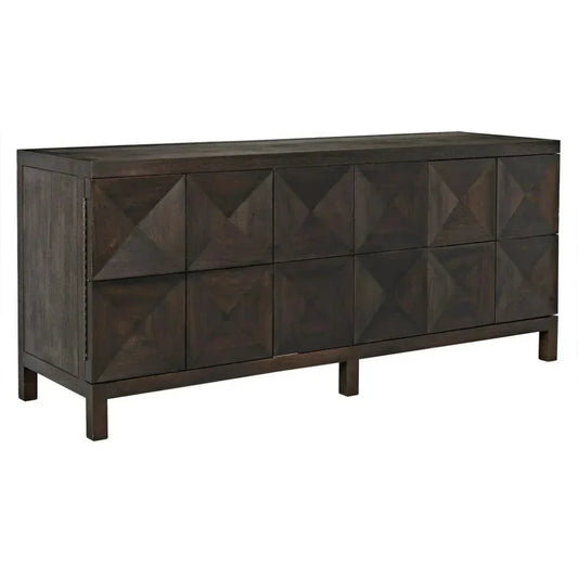 Noir Quadrant Three Doors Walnut Sideboard