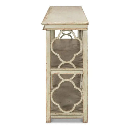 Quatrefoil Bookshelf Console Table Shelves - LOOMLAN - Sarreid - Console Tables