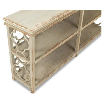 Quatrefoil Bookshelf Console Table Shelves - LOOMLAN - Sarreid - Console Tables